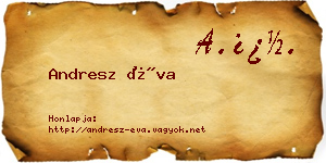 Andresz Éva névjegykártya